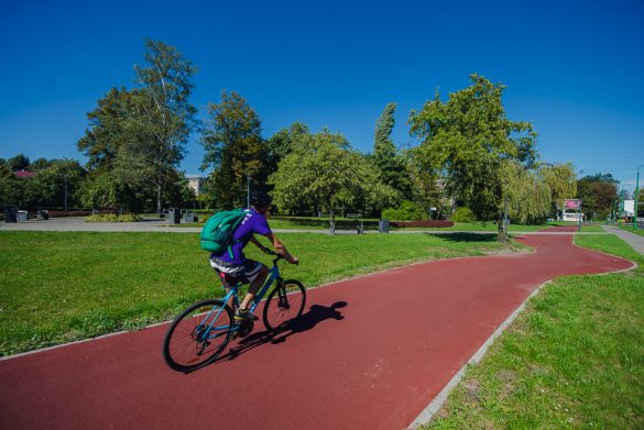Rowerzysta jadący drogą rowerową