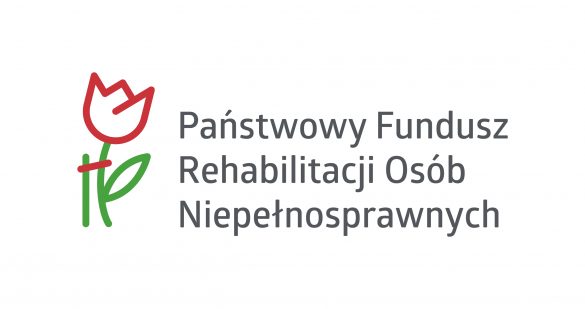 Grafika przedstawiająca kwiat z napisem Państwowy Fundusz Ochrony Rehabilitacji Osób Niepełnosprawnych