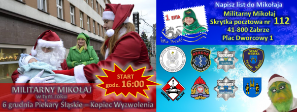 plakat promujący wydarzenie pod nazwą "Militarny Mikołaj"