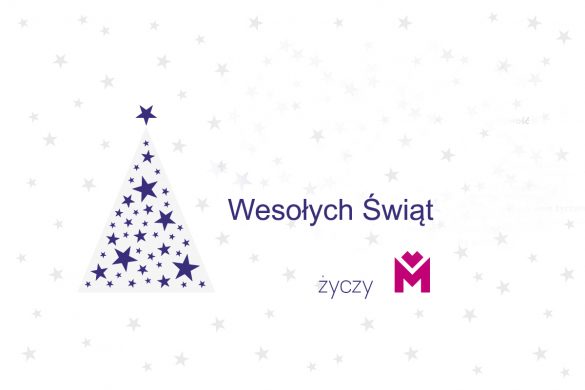 Kartka świąteczna z napisałem "Wesołych Świąt"