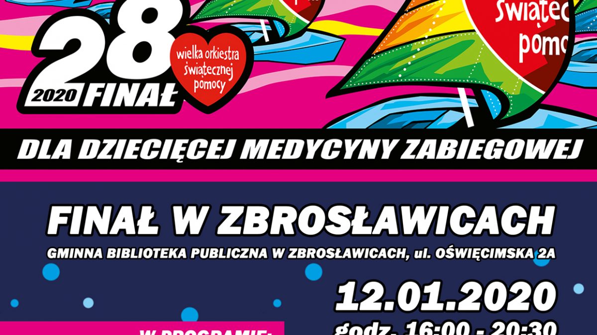 Plakat finału WOŚP w Zbrosławicach