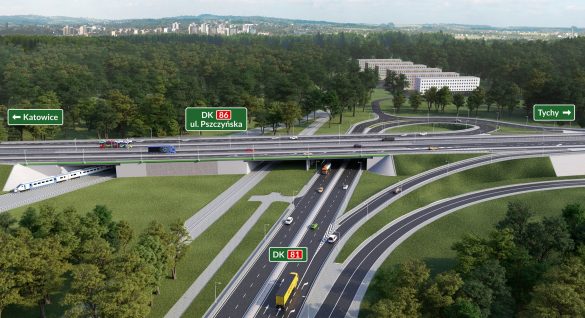 Węzeł dwóch tras ekspresowych DK81 i DK86
