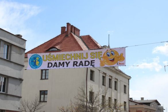 Baner nad ulicą w Piekarach Śląskich
