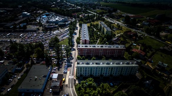 widok ulicy z lotu ptaka