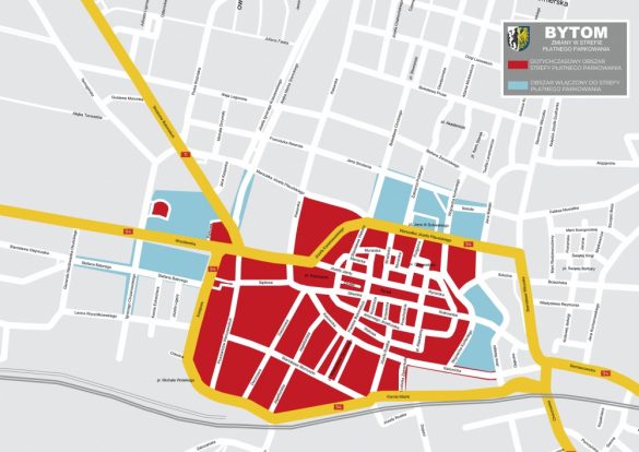 Mapka ze strefą parkowania