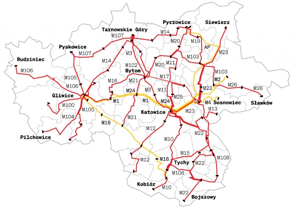 Mapa Linii Metropolitalnych