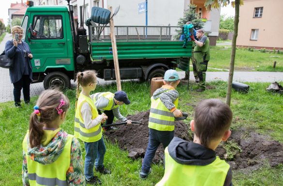 Dzieci sadzące drzewa