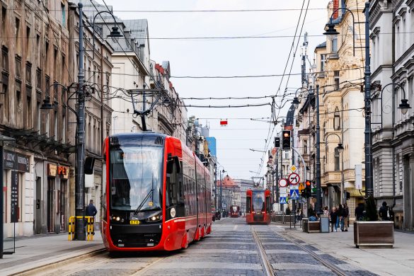 Ruch tramwajów na ul. 3. maja w Katowicach