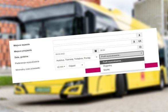 Zdjęcie wyszukiwarki z autobusem w tle