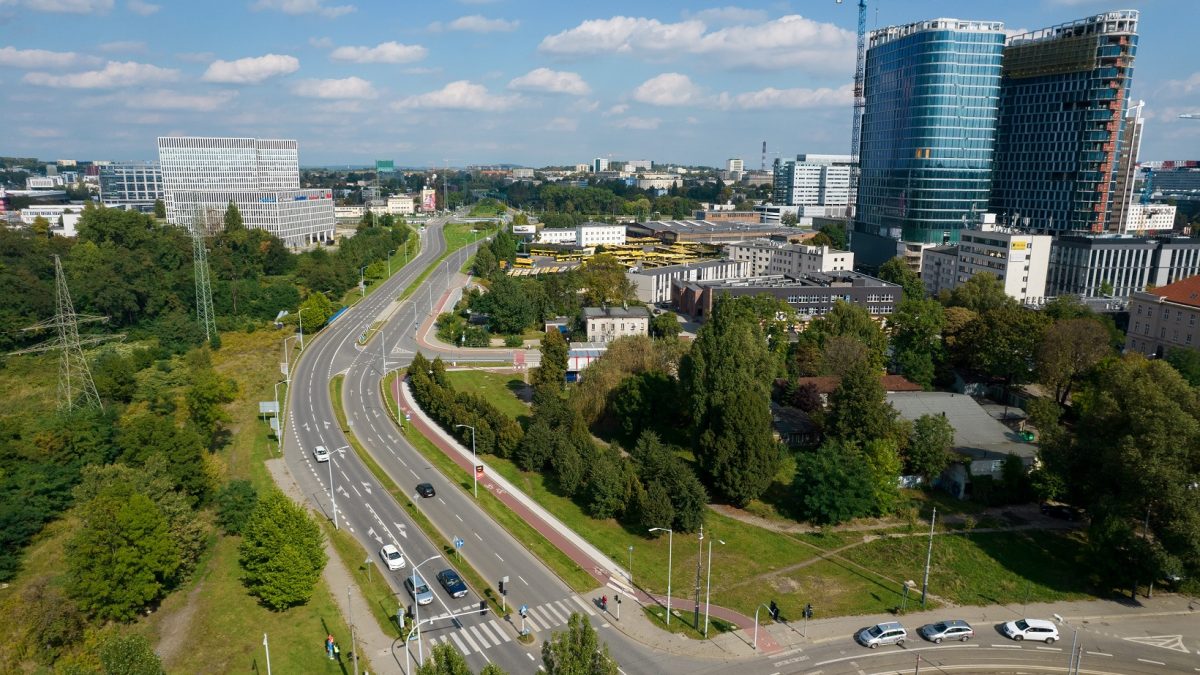 Ruchliwa droga w Katowicach
