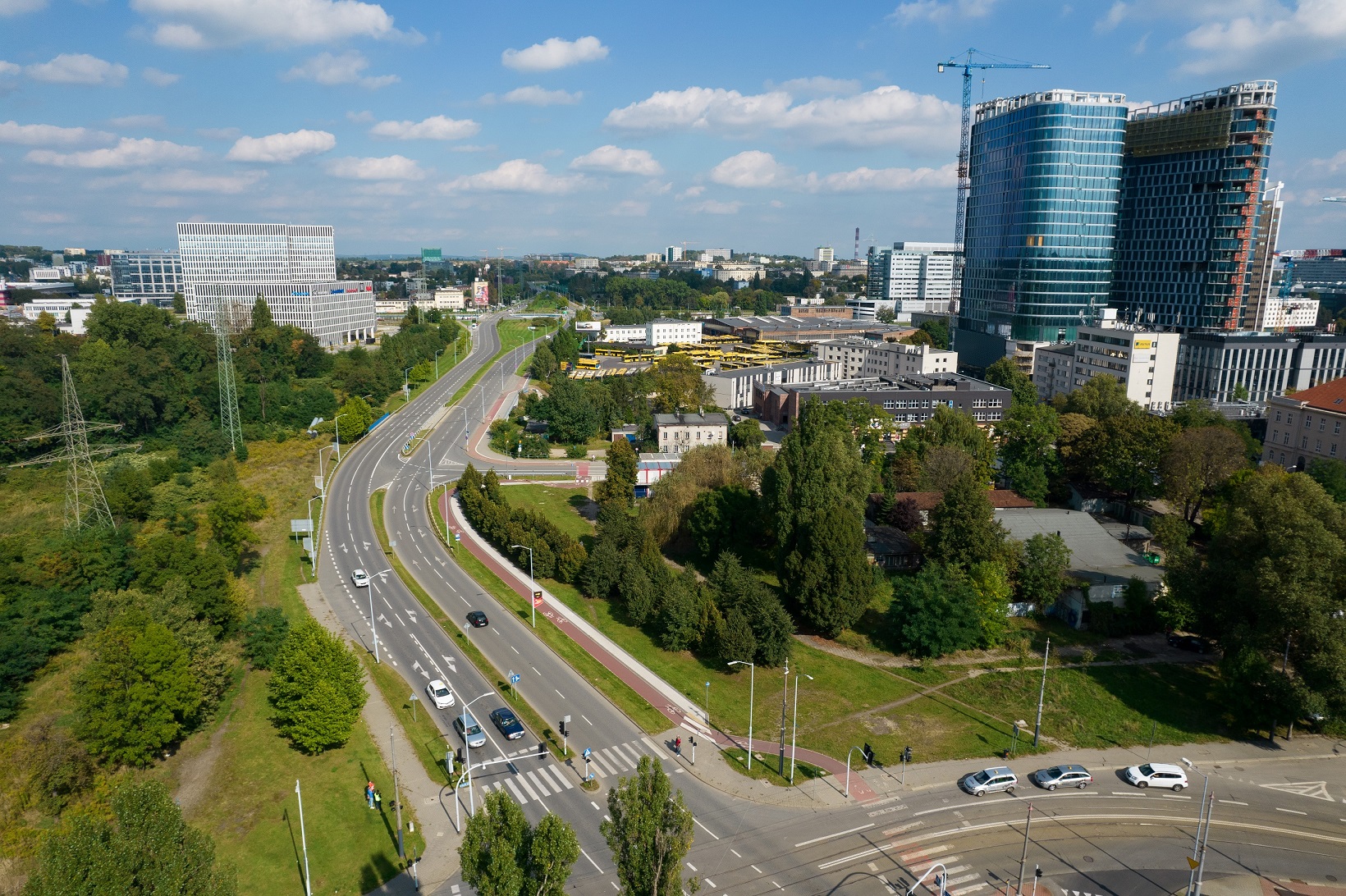 Ruchliwa droga w Katowicach