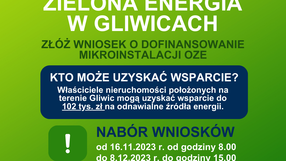 Zielona energia w Gliwicach plakat
