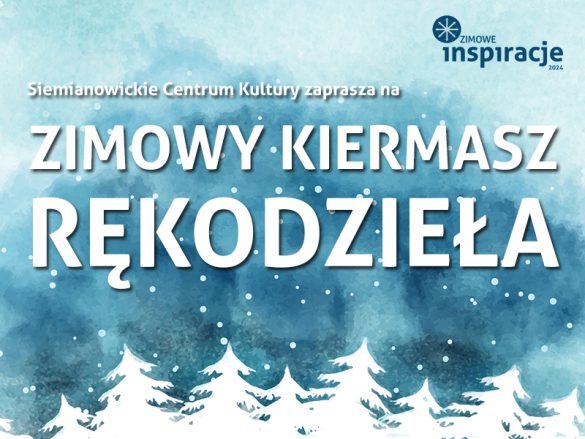 Grafika związana z zimowym kiermaszem rękodzieła.